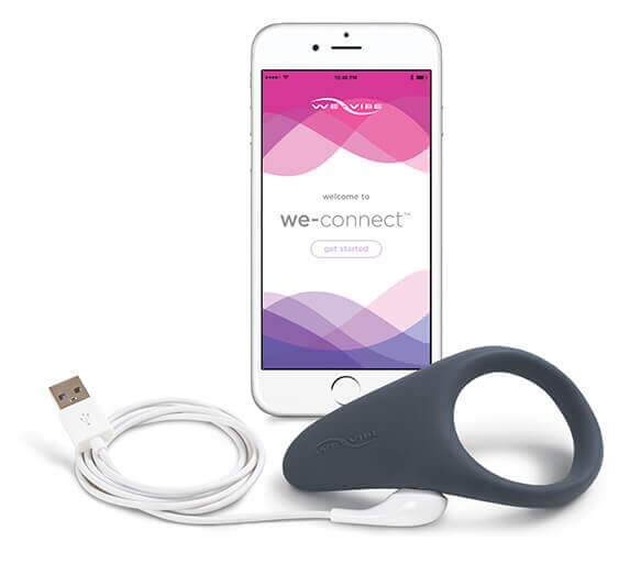 We-Vibe Verge xám ring rung nam app stretch thoải mái