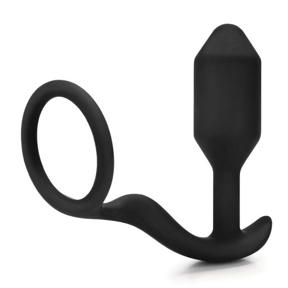 B-Vibe Cock Ring Anal Plug Đen Thoải Mái 8.3cm