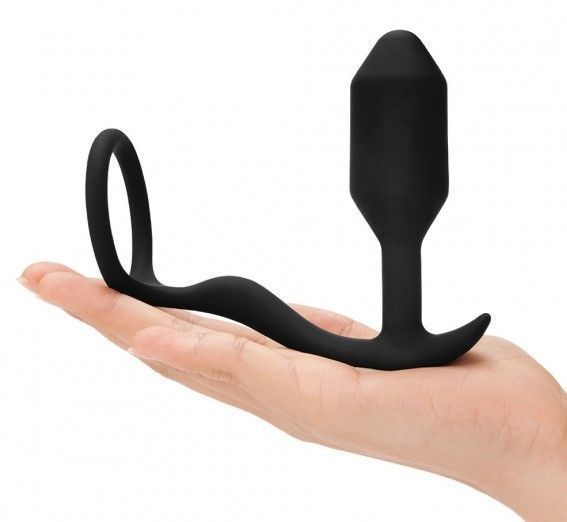 B-Vibe Cock Ring Anal Plug Đen Thoải Mái 8.3cm