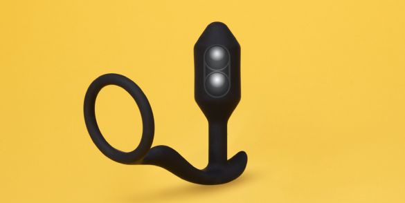 B-Vibe Cock Ring Anal Plug Đen Thoải Mái 8.3cm
