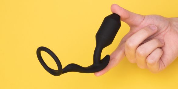 B-Vibe Cock Ring Anal Plug Đen Thoải Mái 8.3cm