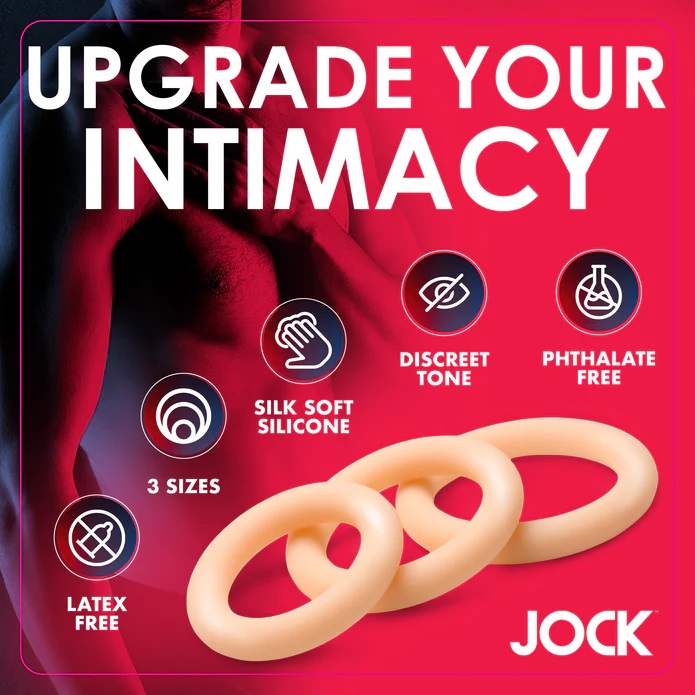 Jock Cock Ring Kit Da Trắng Silicone Mỹ Chặt Chẽ