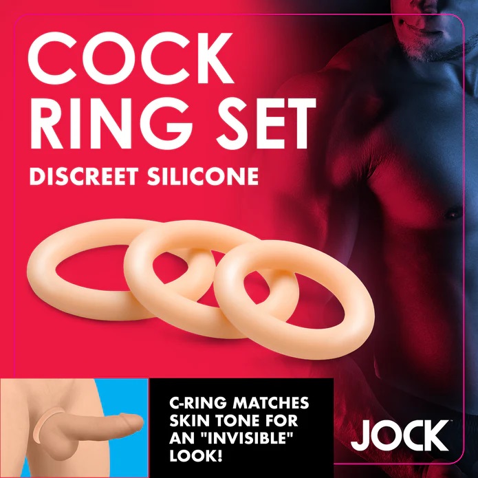 Jock Cock Ring Kit Da Trắng Silicone Mỹ Chặt Chẽ