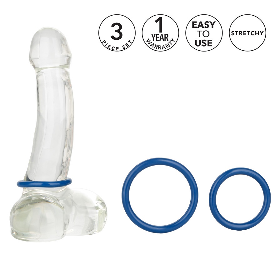 CEN Cock Ring 3pcs Xanh TPR Bền Kích Thích