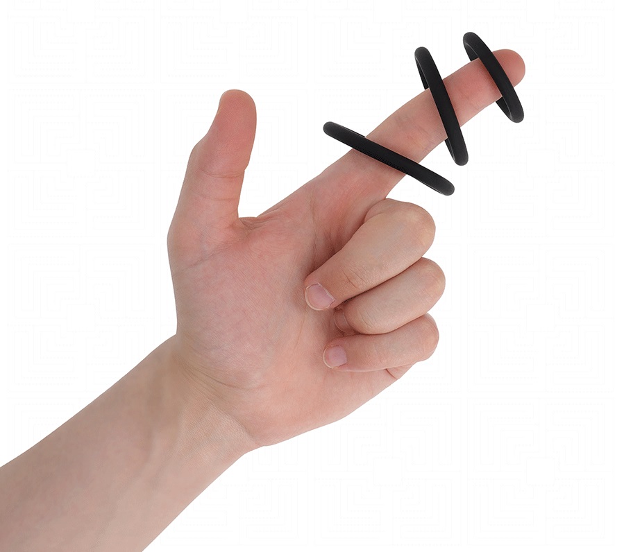 Bộ Ring Addicted Penis Đen Silicone Kéo Dài Cực Phê