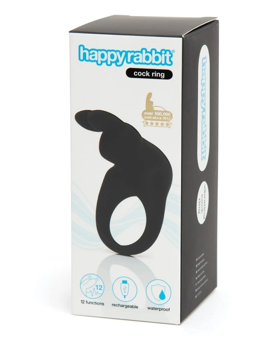 Vòng rung Happy Rabbit tai thỏ đen dương vật mạnh