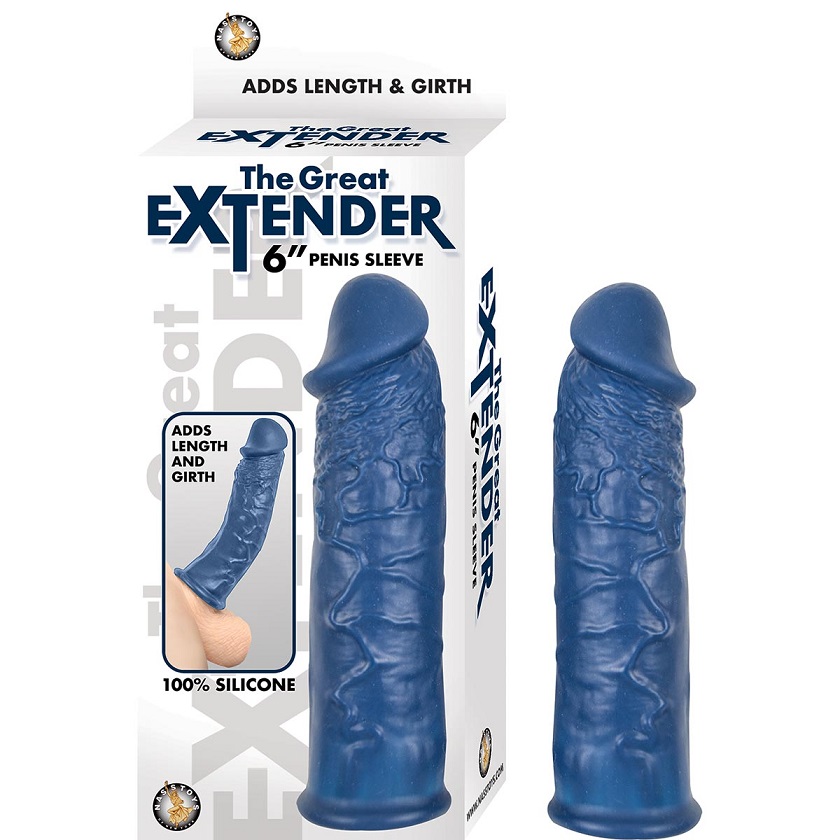 Nasstoys Âm Đạo 6.5" Xanh Silicone Tăng Dài Dày Thực