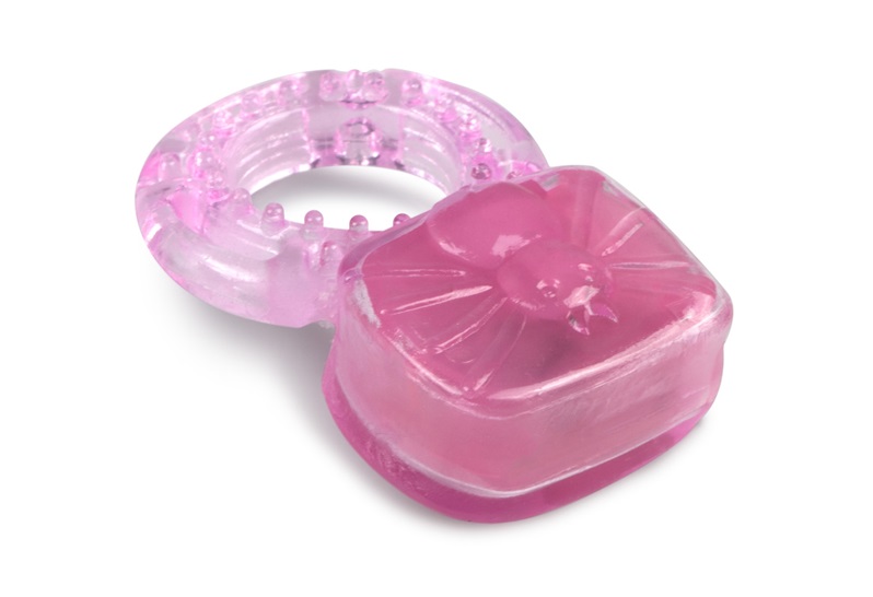 Easytoys vòng đeo dương vật rung hồng 5.5cm