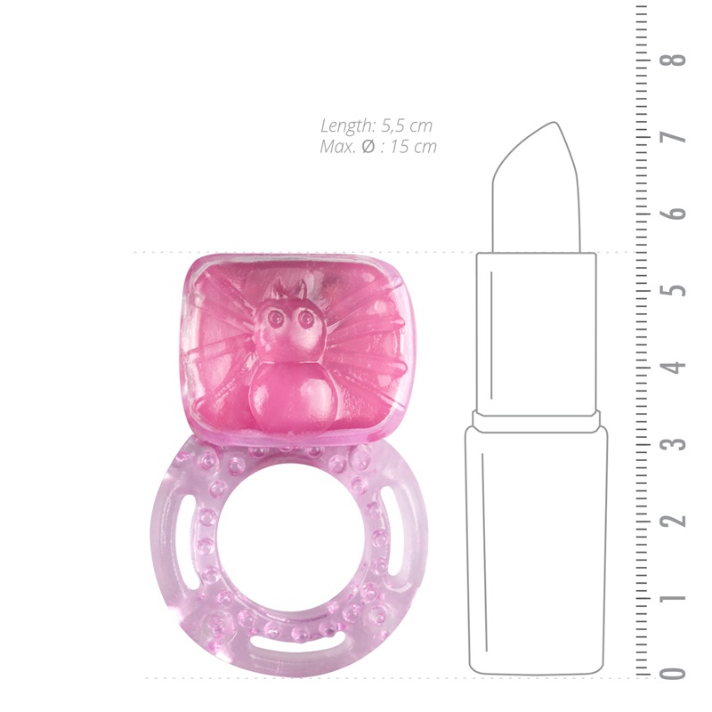 Easytoys vòng đeo dương vật rung hồng 5.5cm