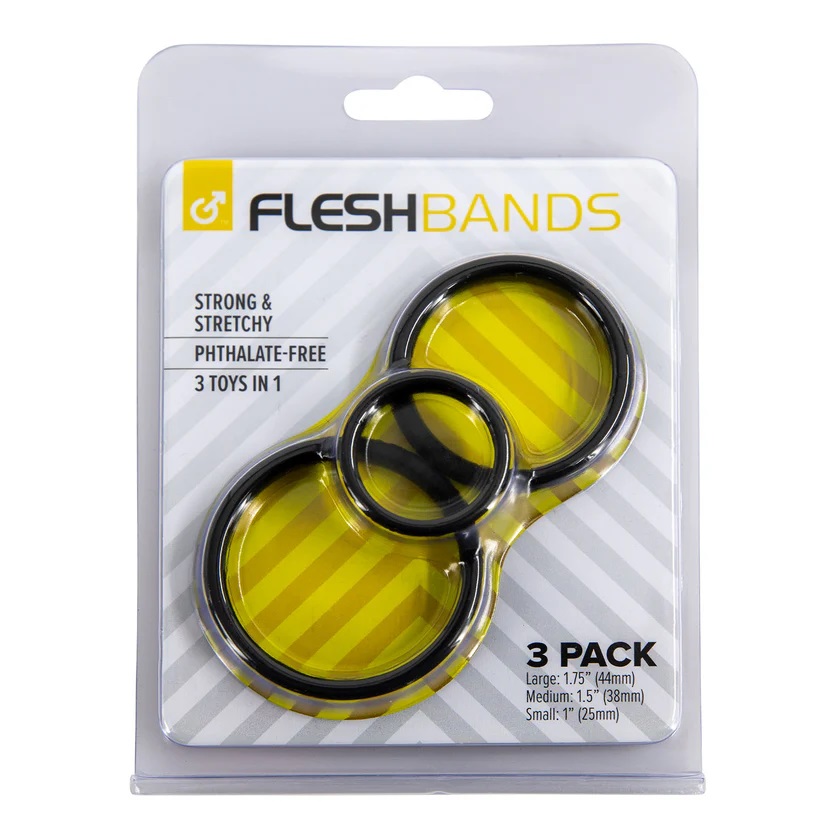 FleshBands Fleshlight 3 Vòng Siêu Chặt Đen Bùng Nổ