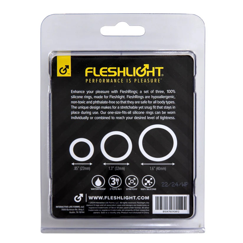 FleshBands Fleshlight 3 Vòng Siêu Chặt Đen Bùng Nổ