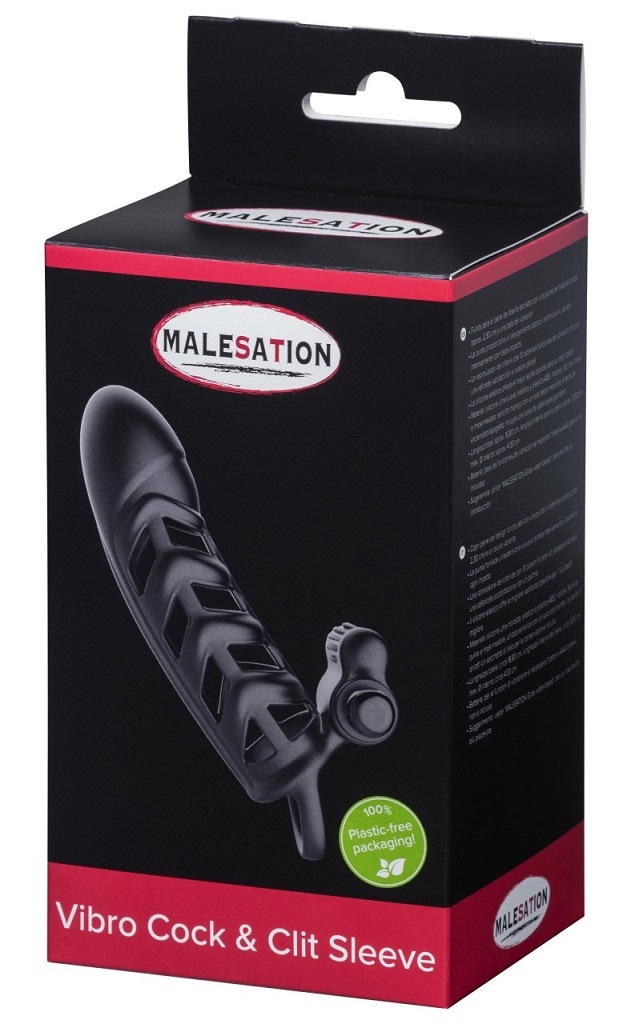 Malesation Sleeve Clit Vibrator Đen Đức Rung Siêu Mạnh