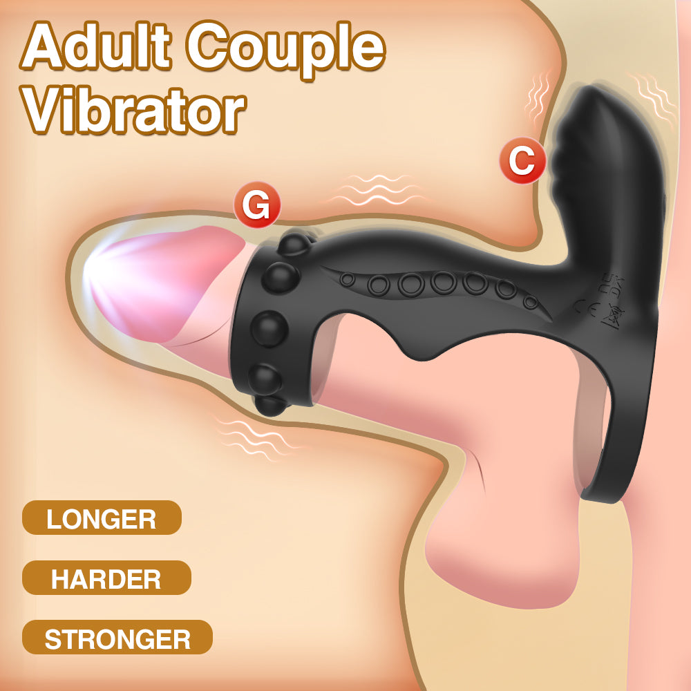 Leo Vòng Rung Strap-On Đâm Đôi Khoái Lạc Kép