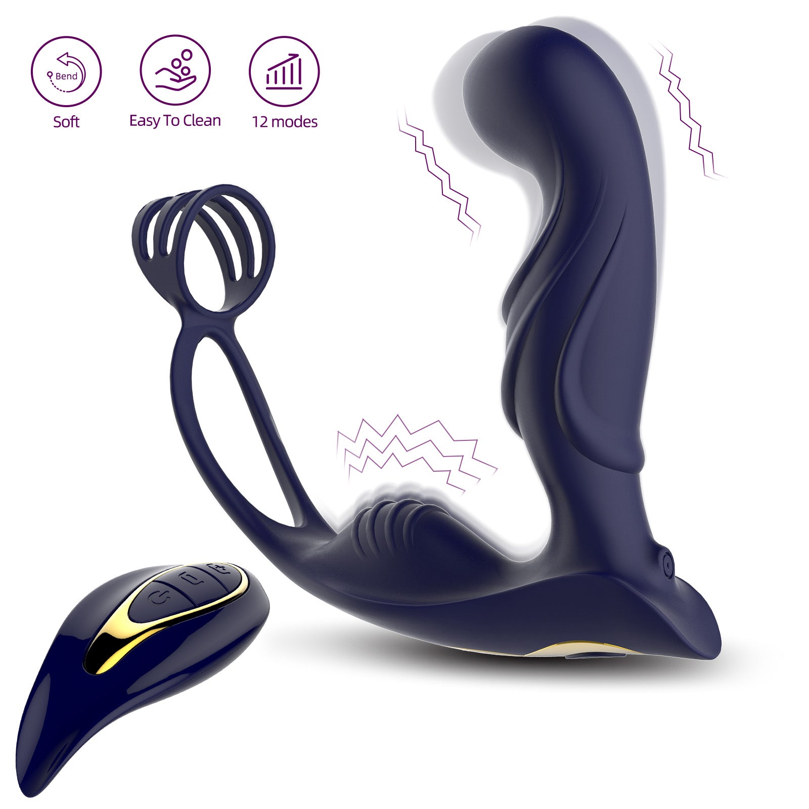 CHIQING I Prostate Plug Rung Remote Massage Thoải Mái