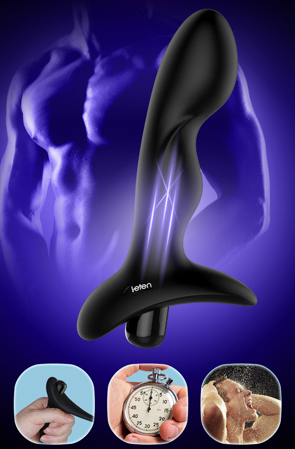 Leten plug tiền liệt mềm nhẫn gà rung mạnh