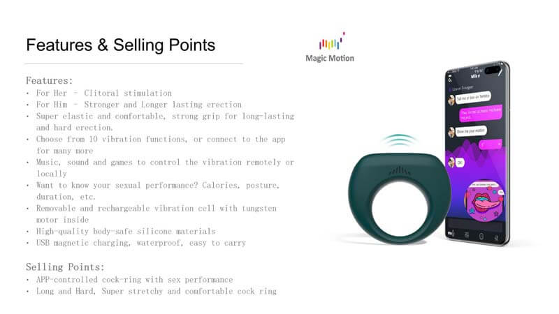 Magic Motion Dante II Vòng Rung APP Xa Cứng Lâu Đỉnh Cao