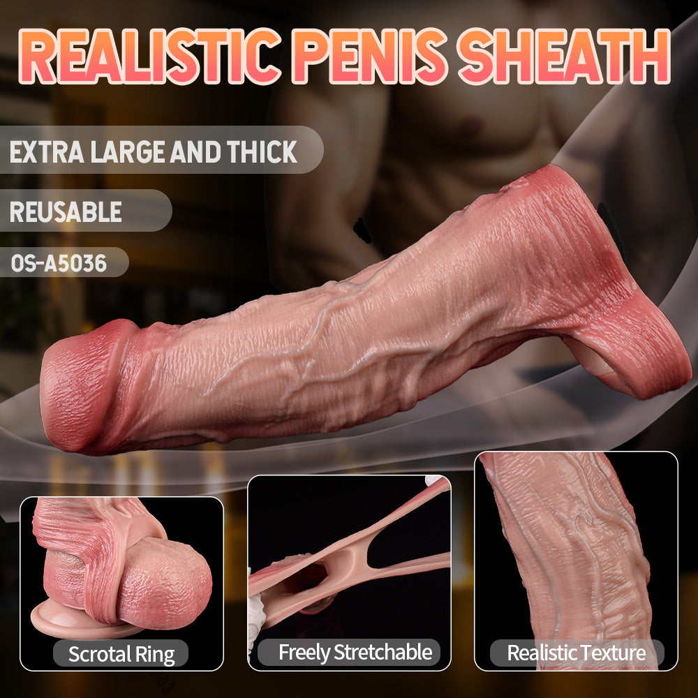 FAAK5036 7Inch Cock Sleeve Da Nhạt Kéo Dài Siêu Mạnh 
