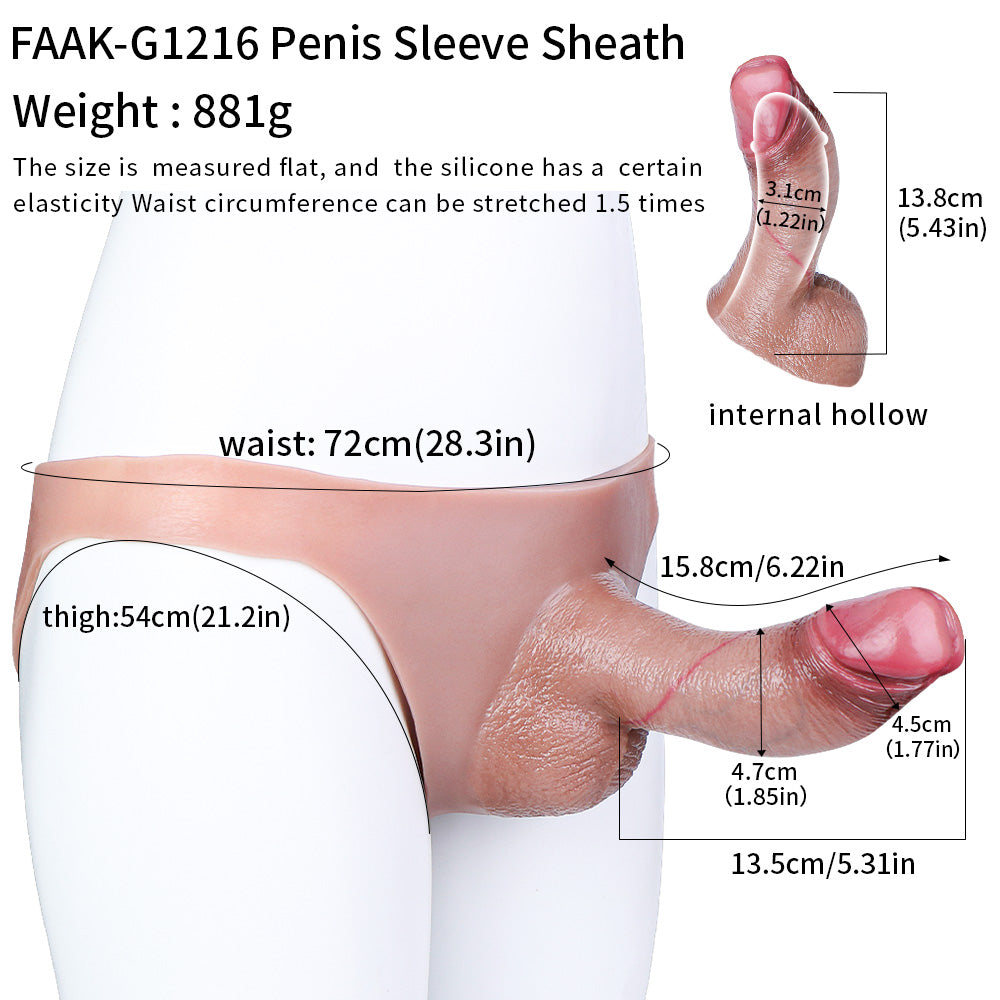 FAAK Leather Pants Dildo Thực Đeo Nam 