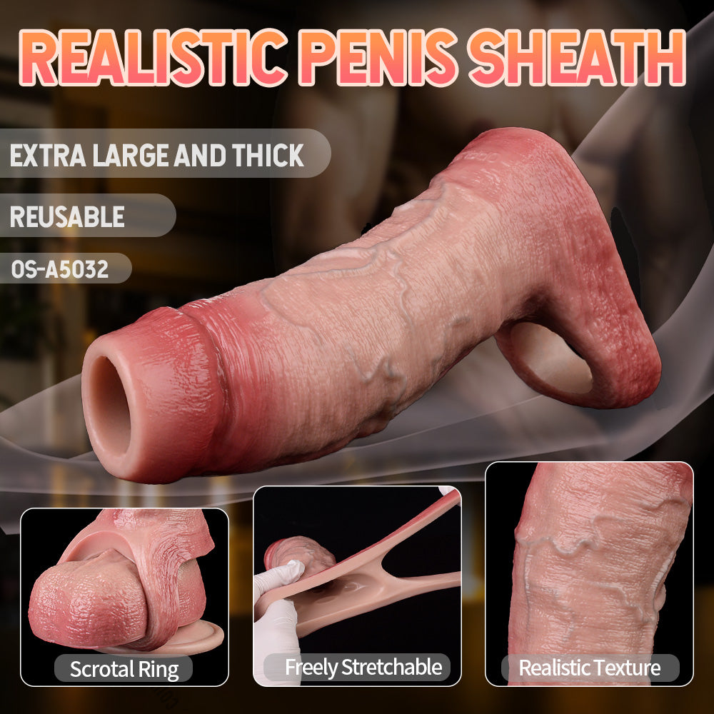 FAAK 5032 Cock Sleeve Extender Mở Đầu Gân Siêu Lớn 