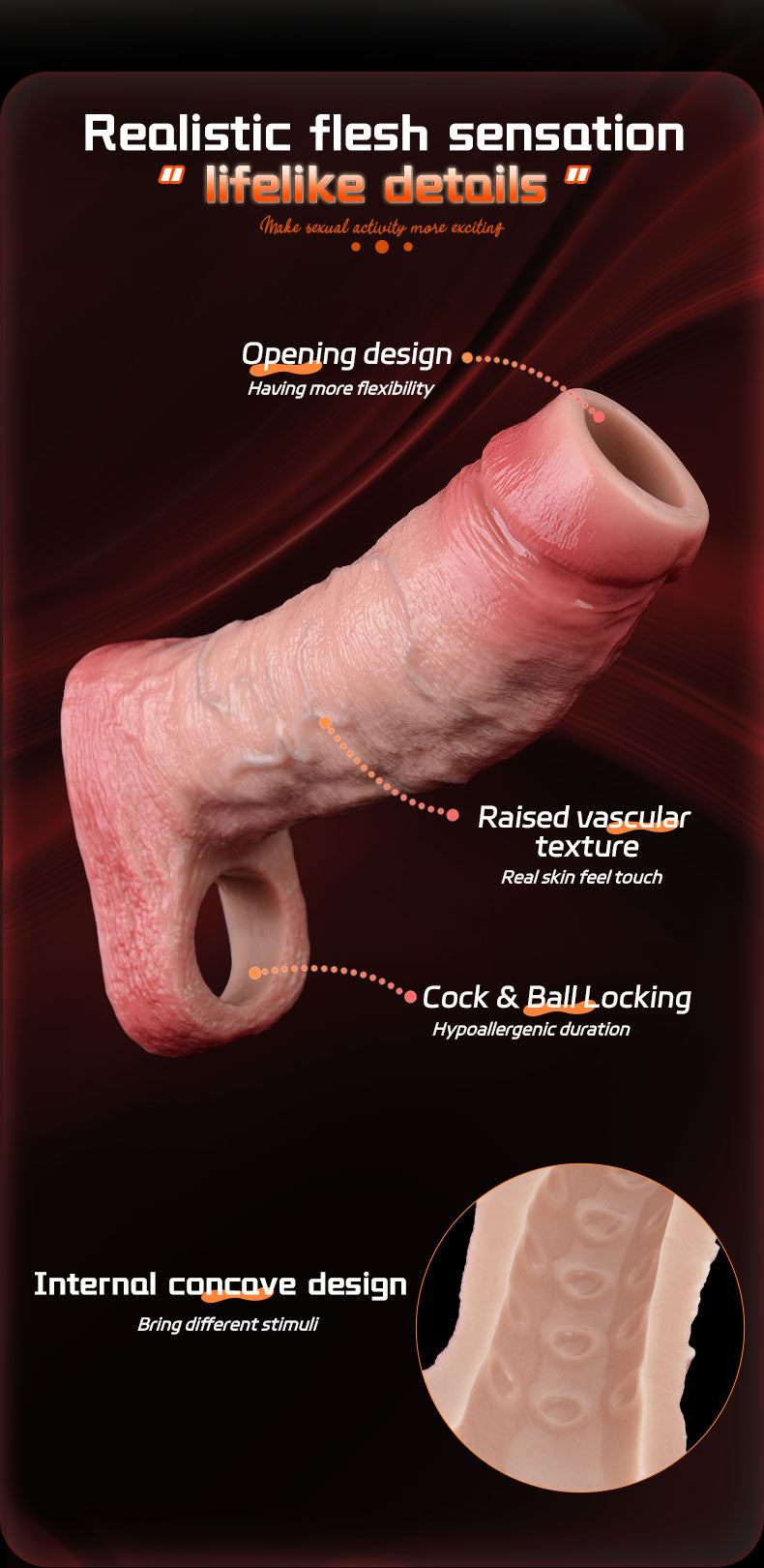 Vòng Đai FAAK 5032 Tăng Kích Cỡ Gân Gồ Siêu Hấp Dẫn