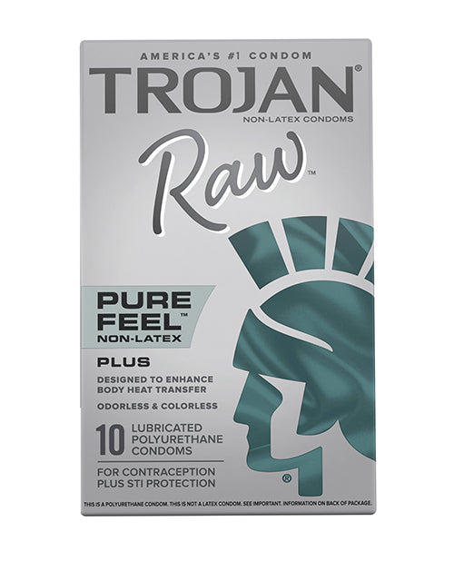 Bao cao su Trojan Raw Pure Feel mỏng siêu mỏng không latex thoải mái 