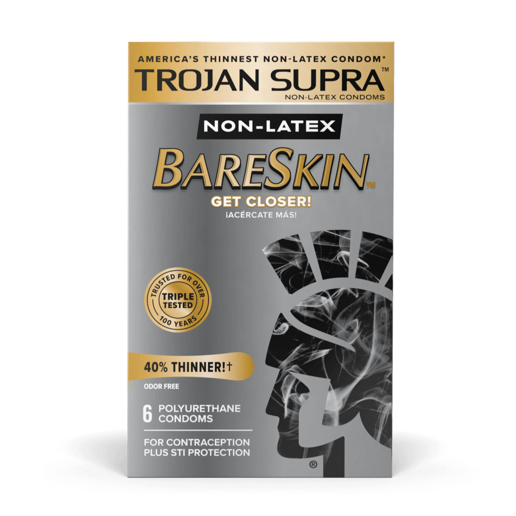 Trojan BareSkin Supra Bao Không Cao Su Mỏng Chắc 