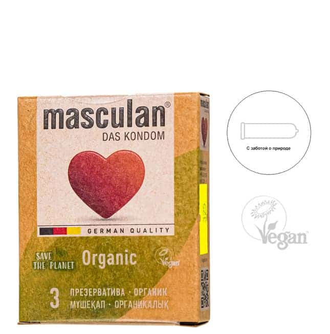 Bao cao su Masculan Organic siêu mỏng 3 cái Đức chính hãng 