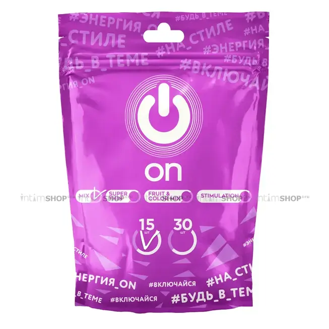 ON Mix Pack Bao Cao Su Assorti 15cái Màu Sắc Siêu Mỏng 