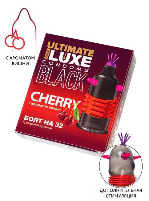Luxe Black Ultimate Bolt Bao Cao Su Đen Cherry Kích Thích 