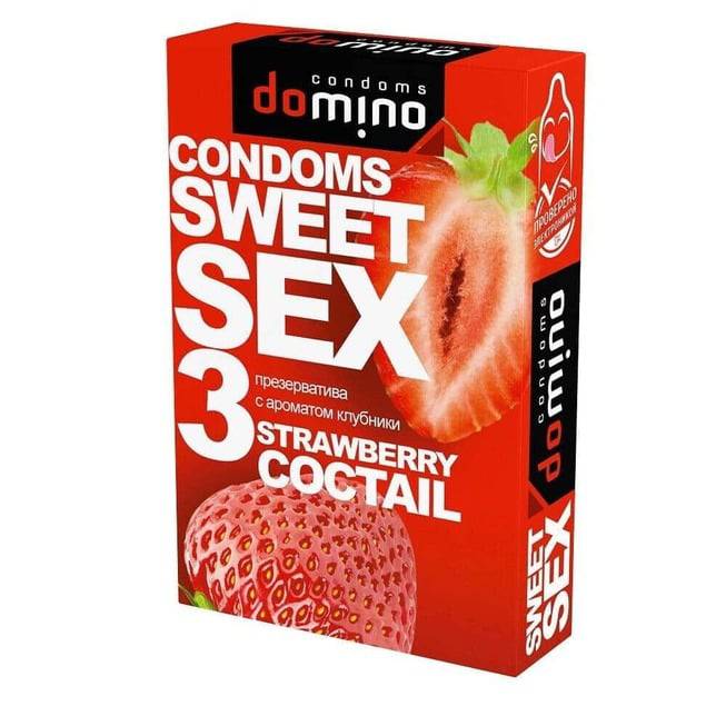 Domino Sweet Sex bao cao su dâu 3 cái oral fun 