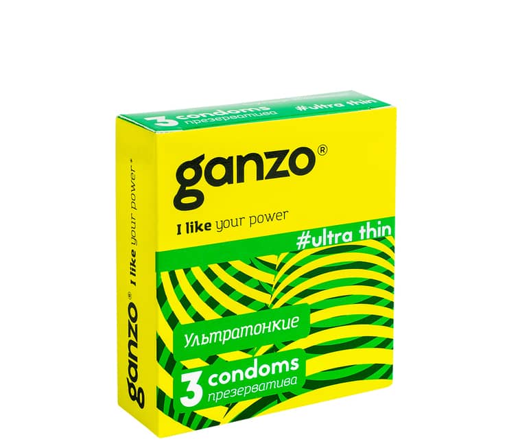 Ganzo Ultra Thin Bao Cao Su Siêu Mỏng 3pcs Cảm Giác Thật 