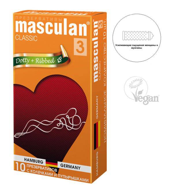 Masculan Dotty Ribbed Bao Cao Su 10cái Gân Siêu Kích Thích 