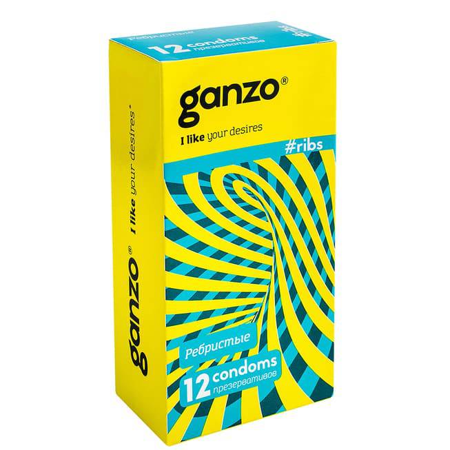 Ganzo Ribbed Condoms 12pcs Siêu Kích Thích 