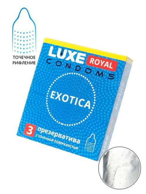 Luxe Royal Exotica Bao Cao Su Gân 3 Miếng Siêu Kích Thích 