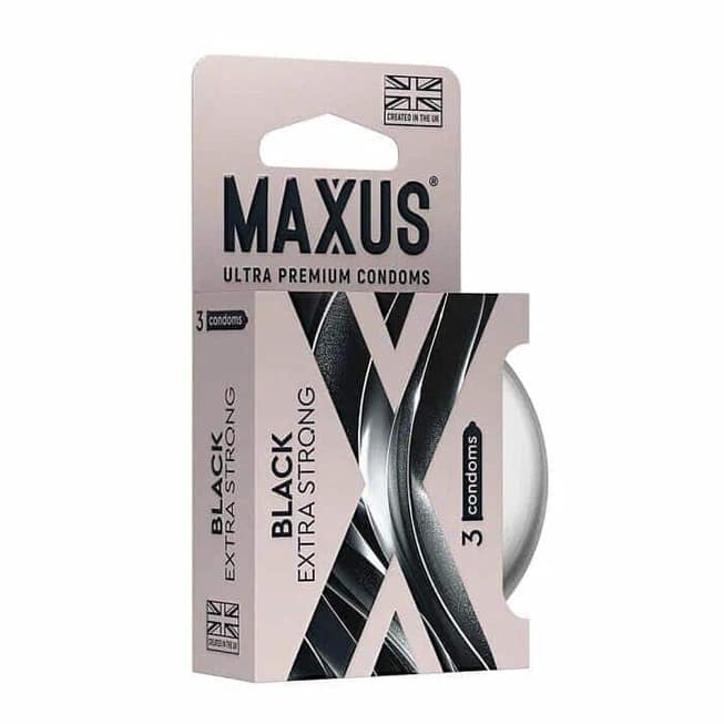 Maxus Extra Strong bao cao su đen siêu bền 3 cái 