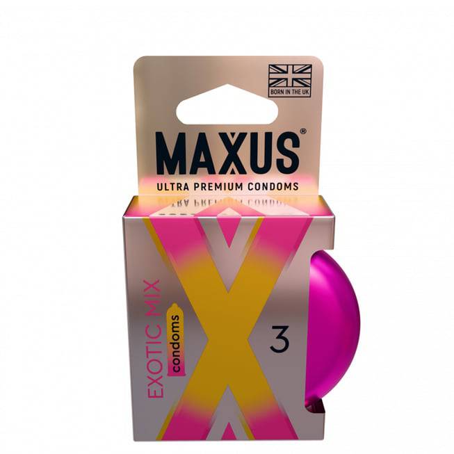 Maxus Exotic Mix Bao Cao Su 3pcs Hương Vị Màu Sắc 18cm 