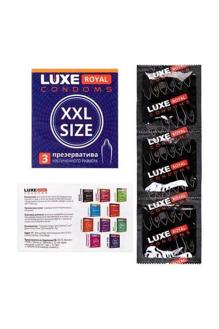 Luxe Royal XXL Bao Cao Su 19cm Siêu Mỏng An Toàn 3 Viên Quà