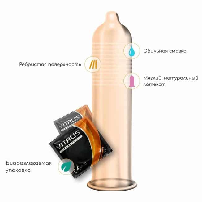 Vitalis Premium Ribbed 12c - Bao Cao Su Gân Siêu Mỏng