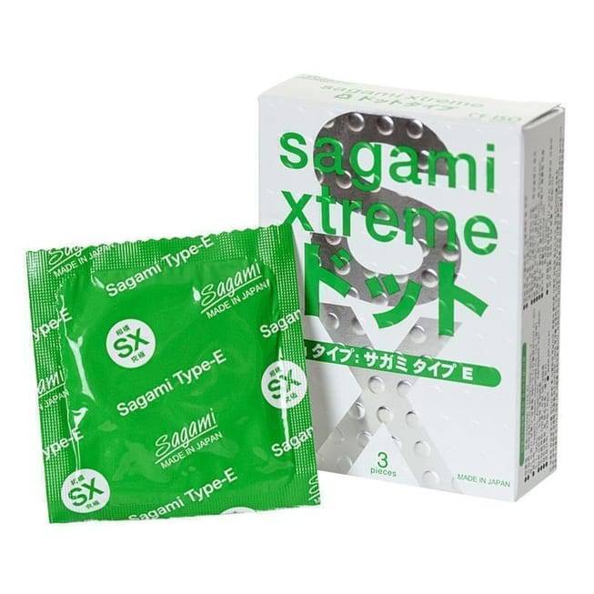 Sagami Xtreme E Điểm Nổi 3 Cái Xanh Siêu Mỏng