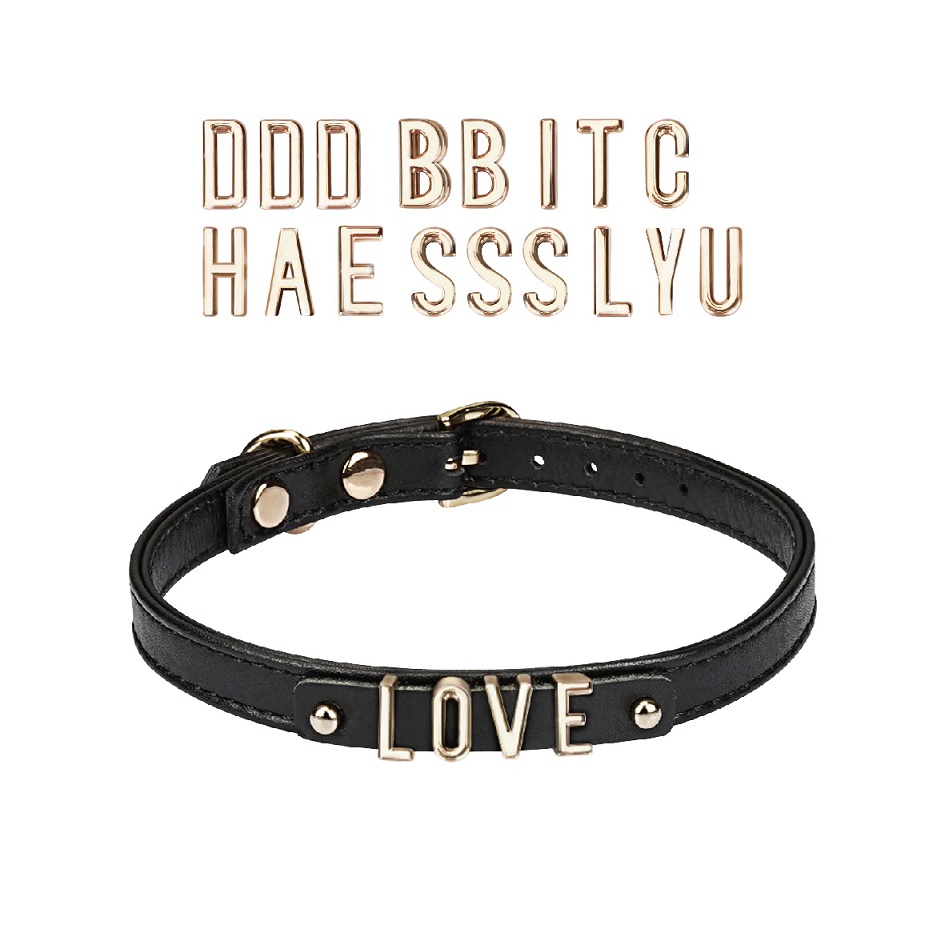 Liebe Seele Collar Đen Tháo Lắp Chữ Nhật BDSM Sang 