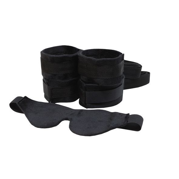 Sportsheets Beginner Bondage Kit Đen BDSM Còng Dây Dễ Dùng 