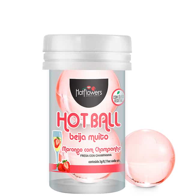 Lubri Hot Ball Dâu Sâm-Panh Dầu 3g x2 Quyến Rũ