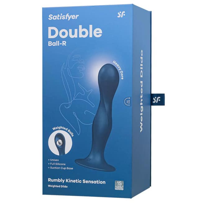 Falo Satisfyer Double Ball-R xanh silicone lắc cân bằng