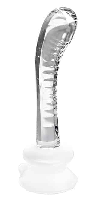 Pipedream Icicles Dildo 18cm kính hút đáy uốn cong
