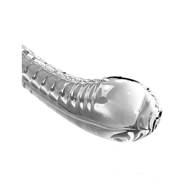 Pipedream Icicles Dildo 18cm kính hút đáy uốn cong
