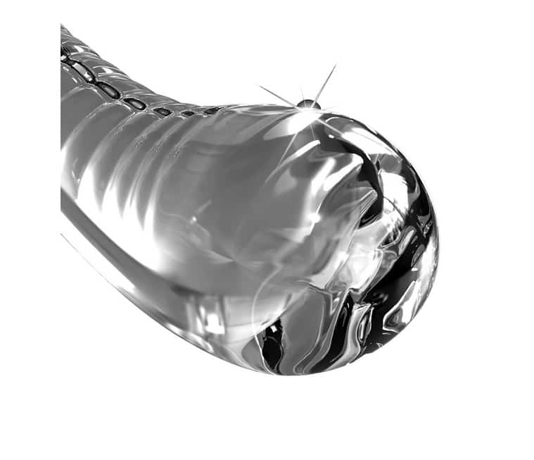 Pipedream Icicles Dildo 18cm kính hút đáy uốn cong