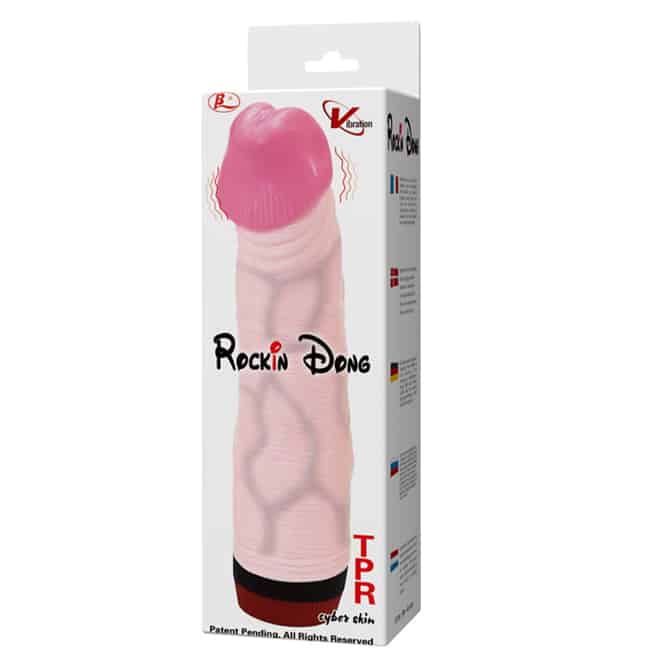Baile Rockin Dong Dildo Rung 21.5cm Da Thật Nâu Mịn
