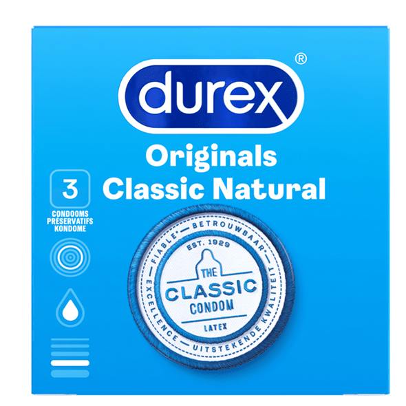Durex Classic Tự Nhiên An Toàn 3 Miếng Siêu Mỏng