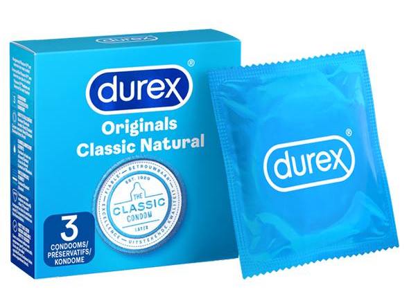 Durex Classic Tự Nhiên An Toàn 3 Miếng Siêu Mỏng