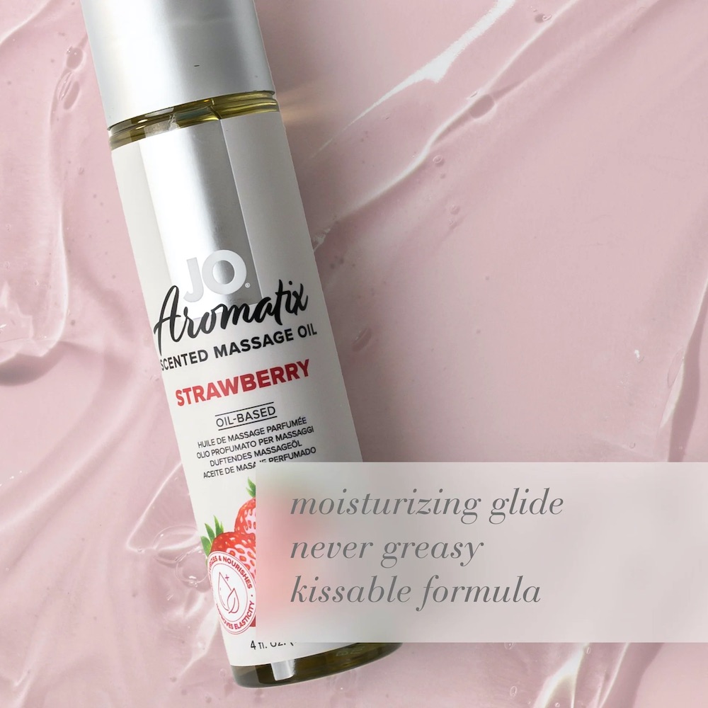 JO Aromatix Dầu Massage Dâu 120ml Gợi Cảm